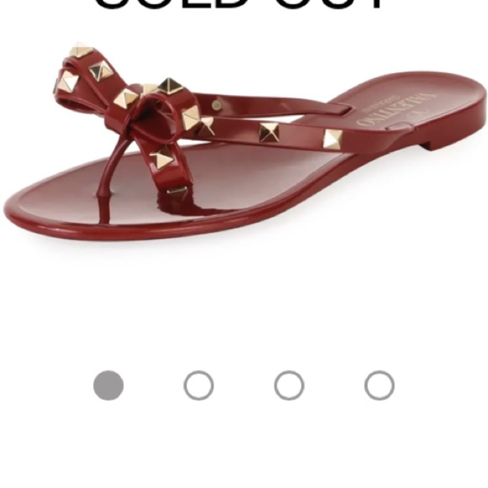 Valentino Deep Red Rockstud Sandal